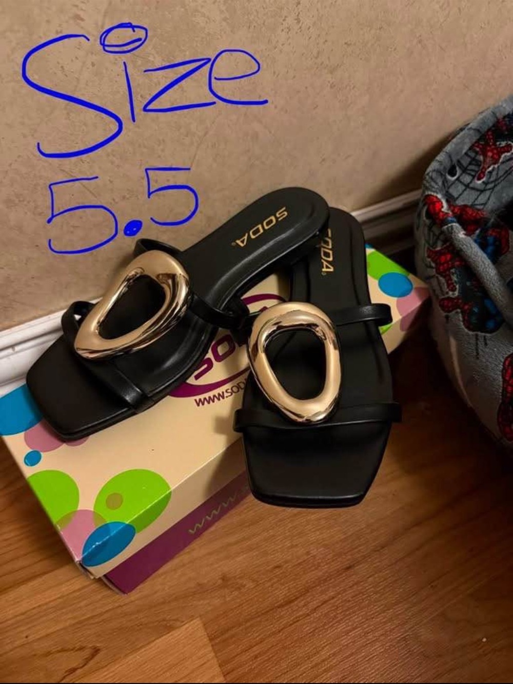 Soda Sandals with Gold Oval Accent